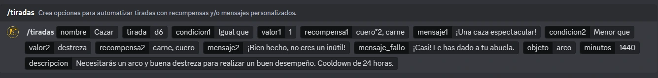Configurando una tirada automatizada