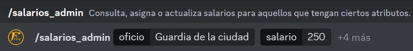 Asignando un salario admin