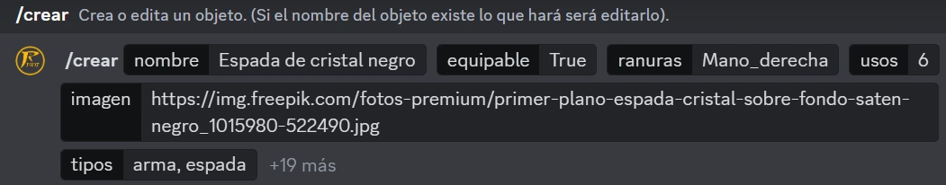 Guía sobre la creación de objetos en Discord con RolsitoBot