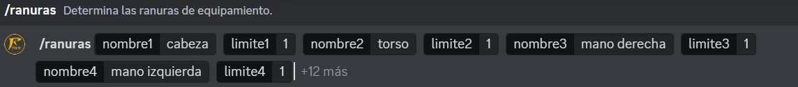 Configurando las ranuras de objetos