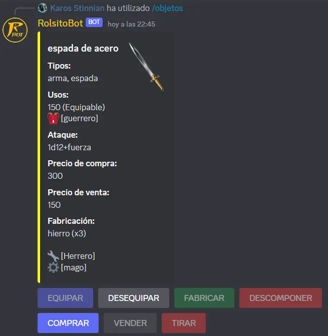 Viendo una lista de todos los objetos separados por tipo