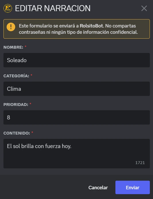 Editando una narración