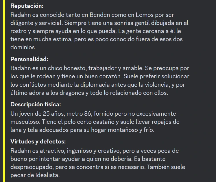 Campos personalizados de la ficha.